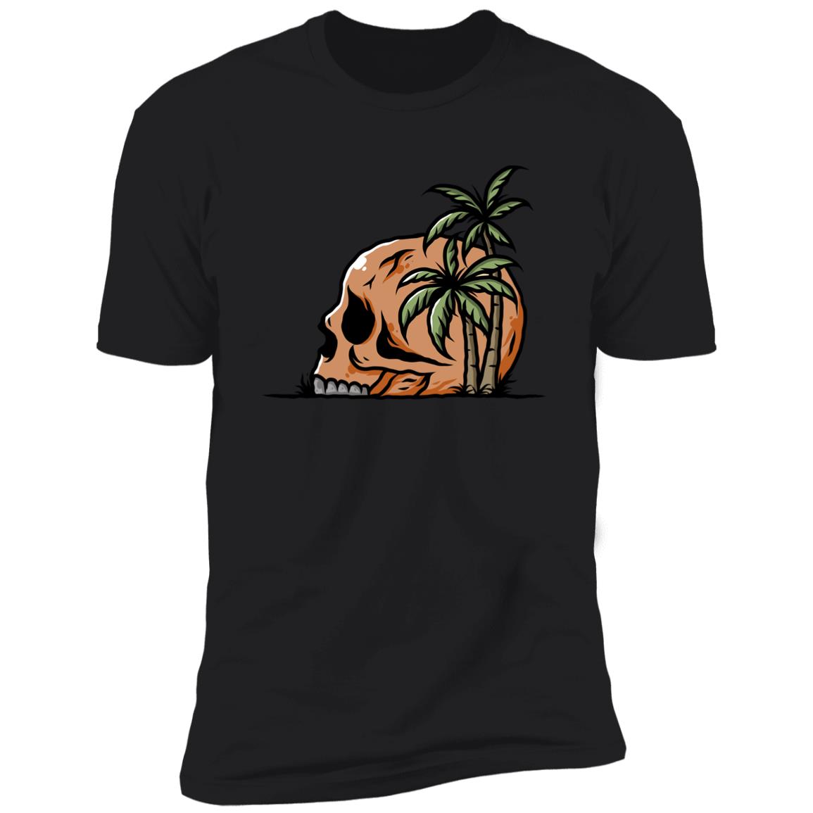 retro beach skull Premium Short Sleeve T-Shirt - Image 4