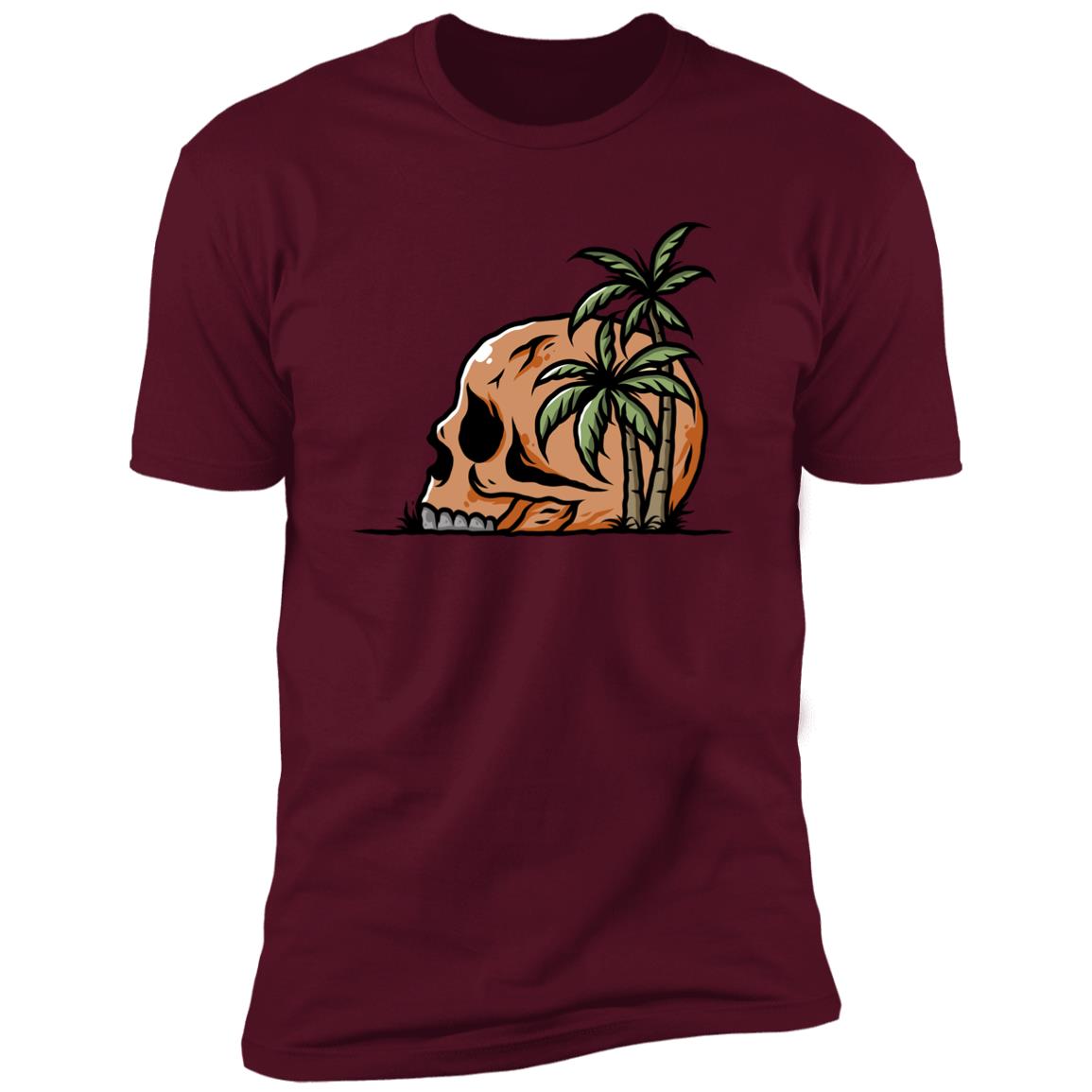 retro beach skull Premium Short Sleeve T-Shirt - Image 5