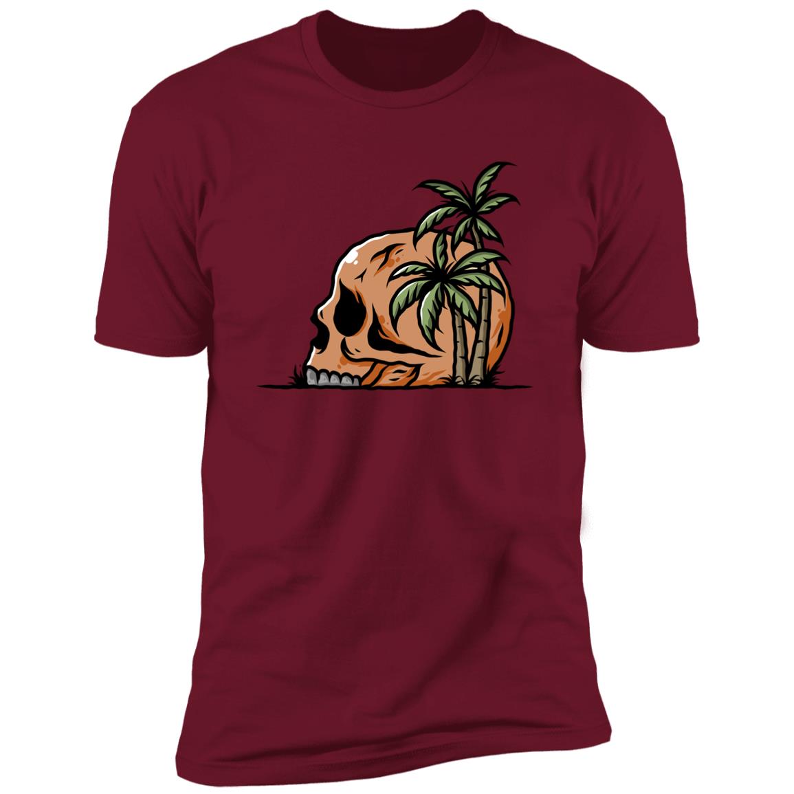 retro beach skull Premium Short Sleeve T-Shirt - Image 7