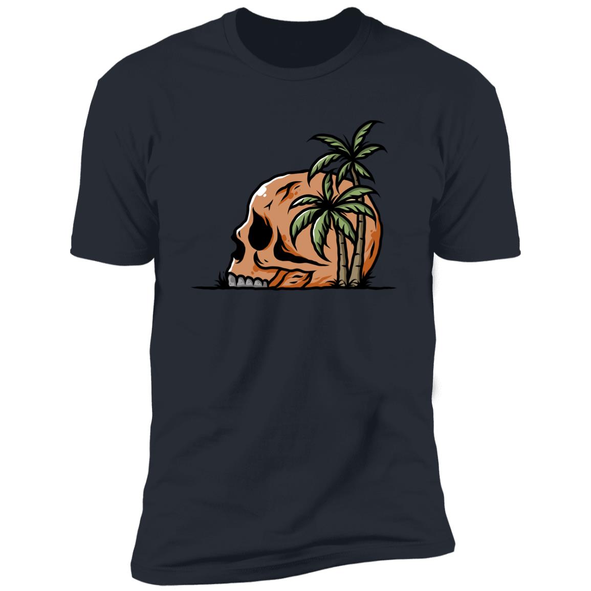 retro beach skull Premium Short Sleeve T-Shirt - Image 9