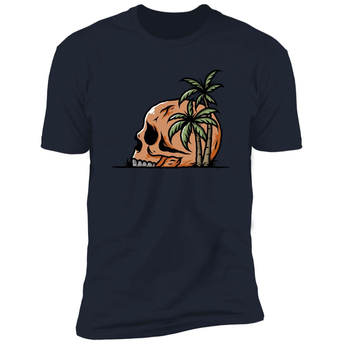 retro beach skull Premium Short Sleeve T-Shirt - Image 11