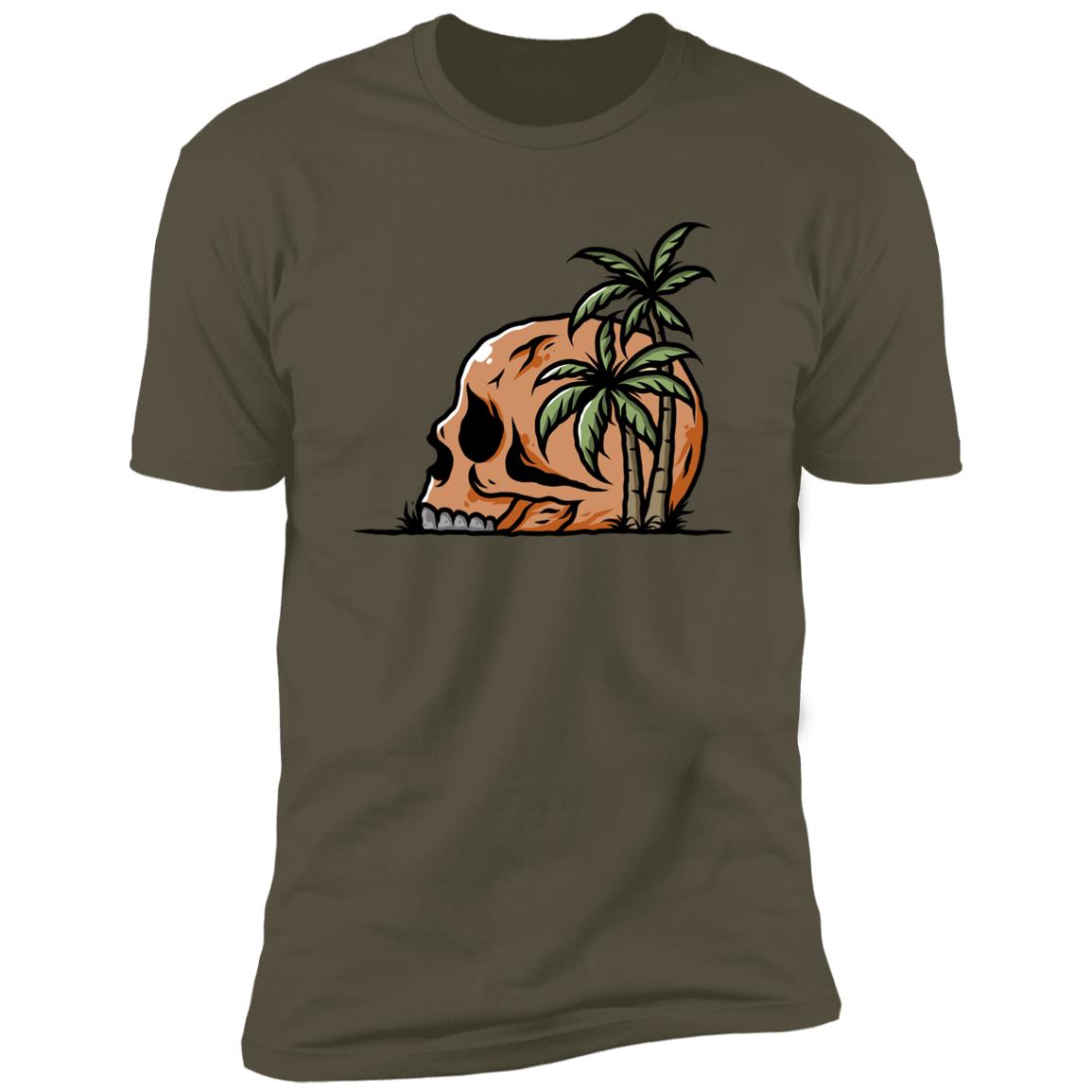 retro beach skull Premium Short Sleeve T-Shirt - Image 12