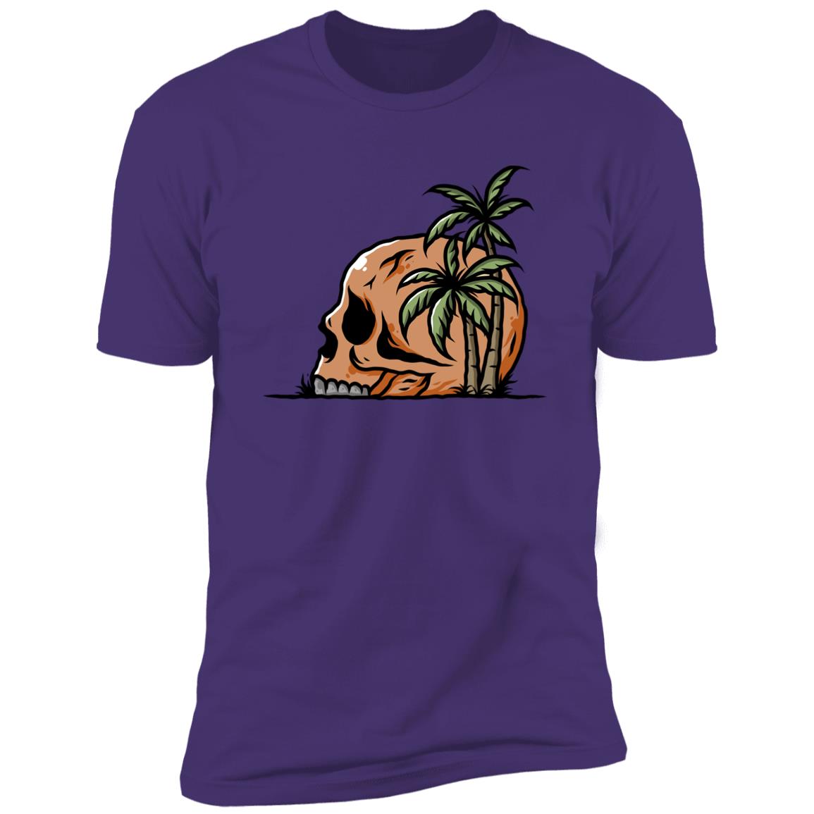 retro beach skull Premium Short Sleeve T-Shirt - Image 13