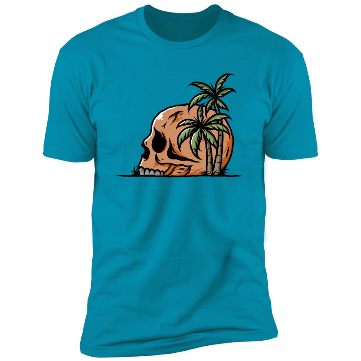 retro beach skull Premium Short Sleeve T-Shirt - Image 14