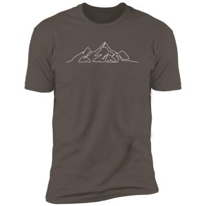 Alternative view of mountain line art white Premium Short Sleeve T-Shirt
