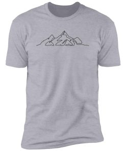 mountain line art black Premium Short Sleeve T-Shirt
