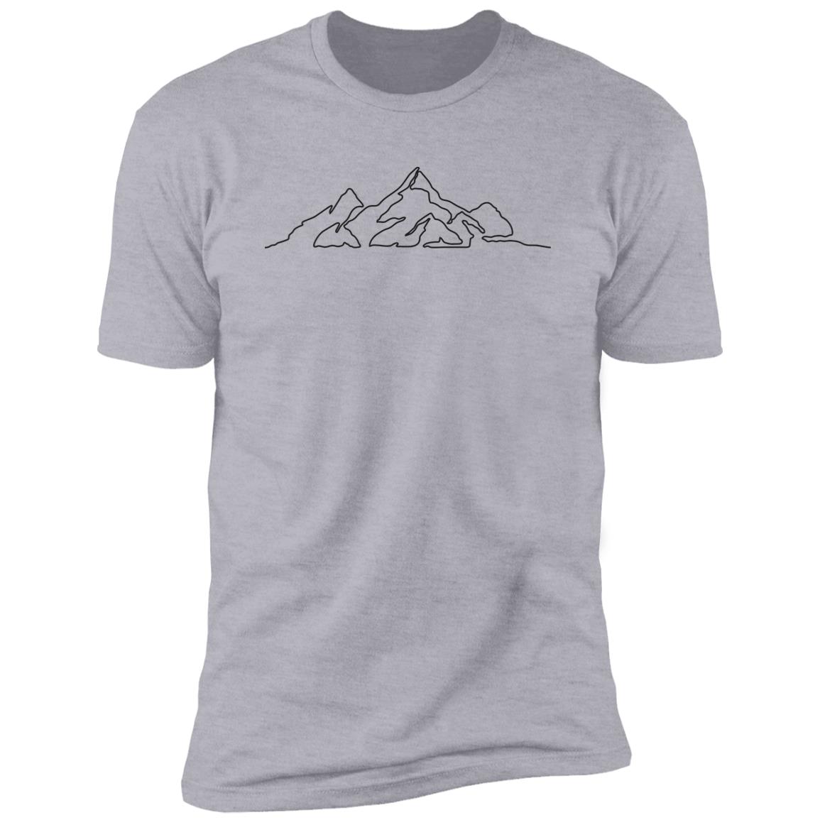 mountain line art black Premium Short Sleeve T-Shirt