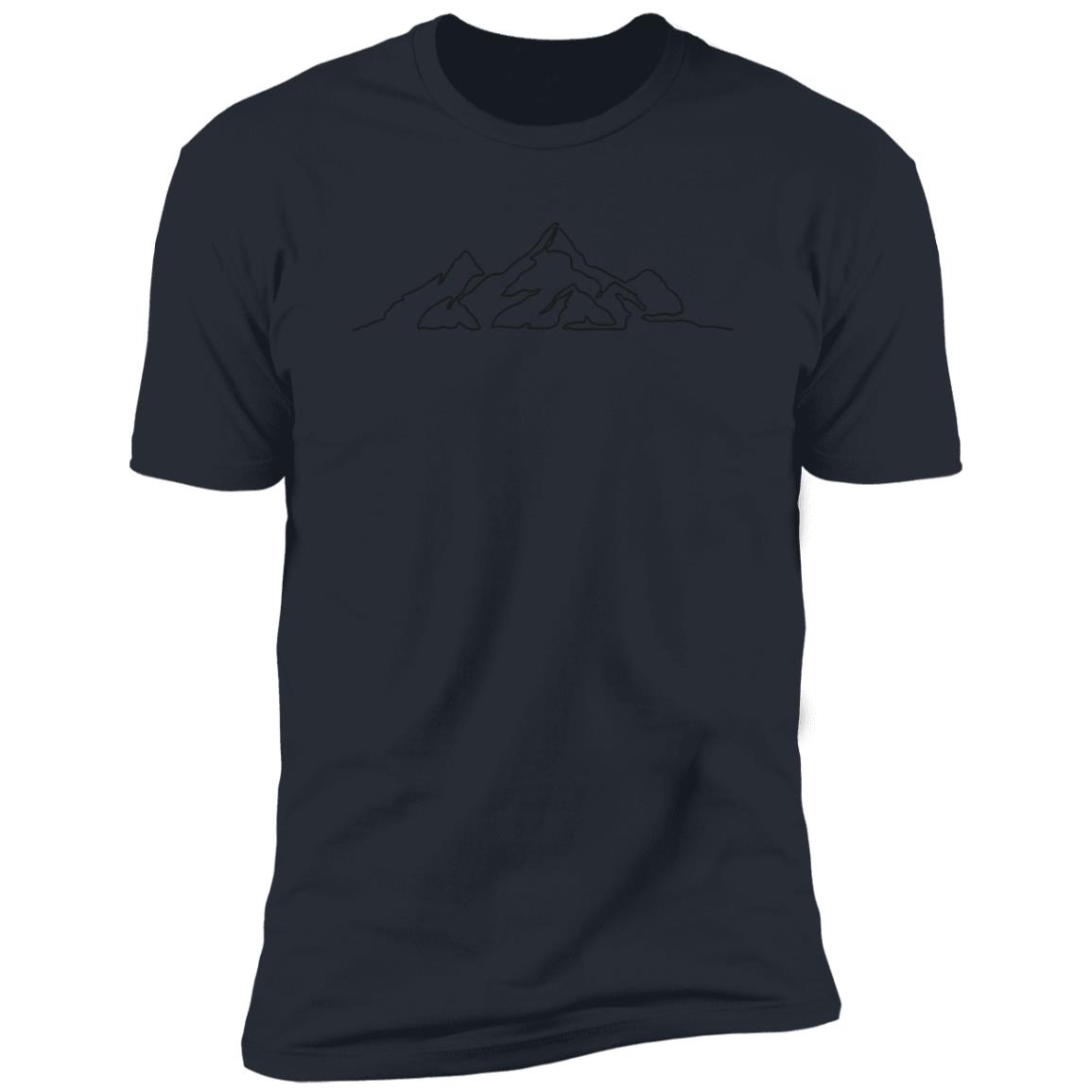 mountain line art black Premium Short Sleeve T-Shirt - Image 9