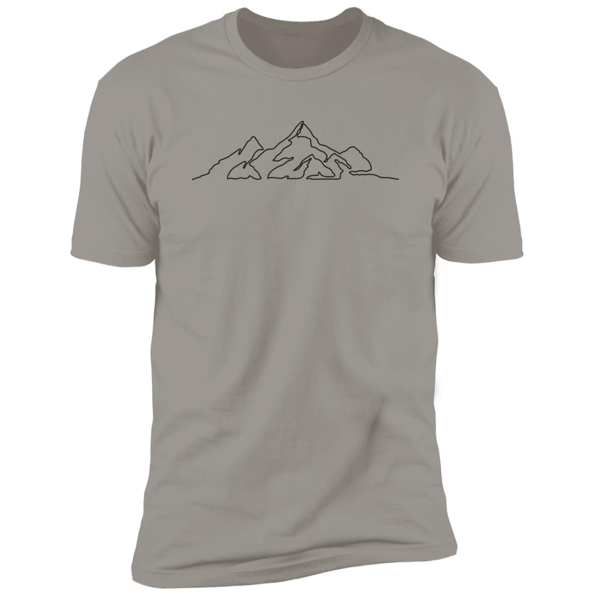 mountain line art black Premium Short Sleeve T-Shirt - Image 10