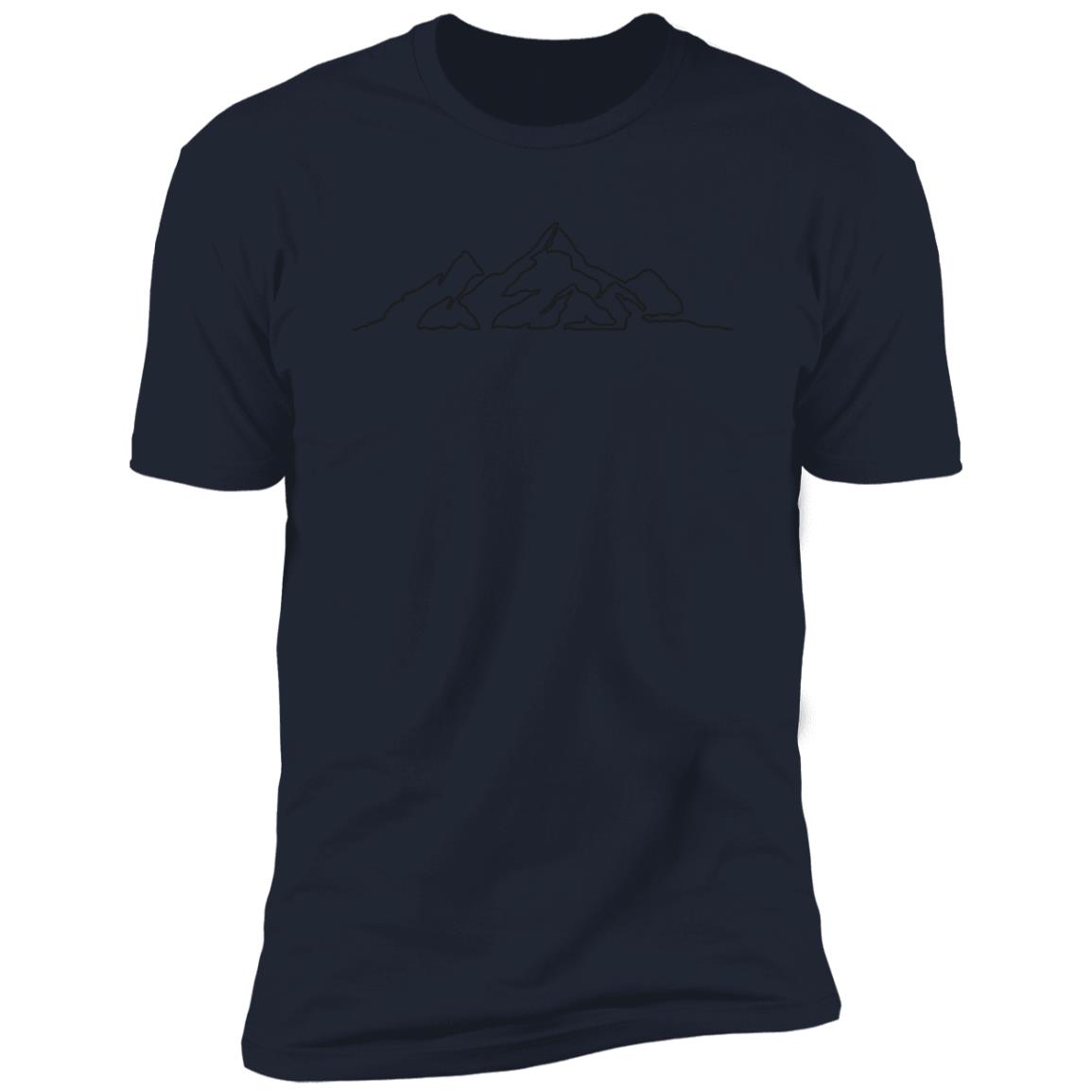 mountain line art black Premium Short Sleeve T-Shirt - Image 11