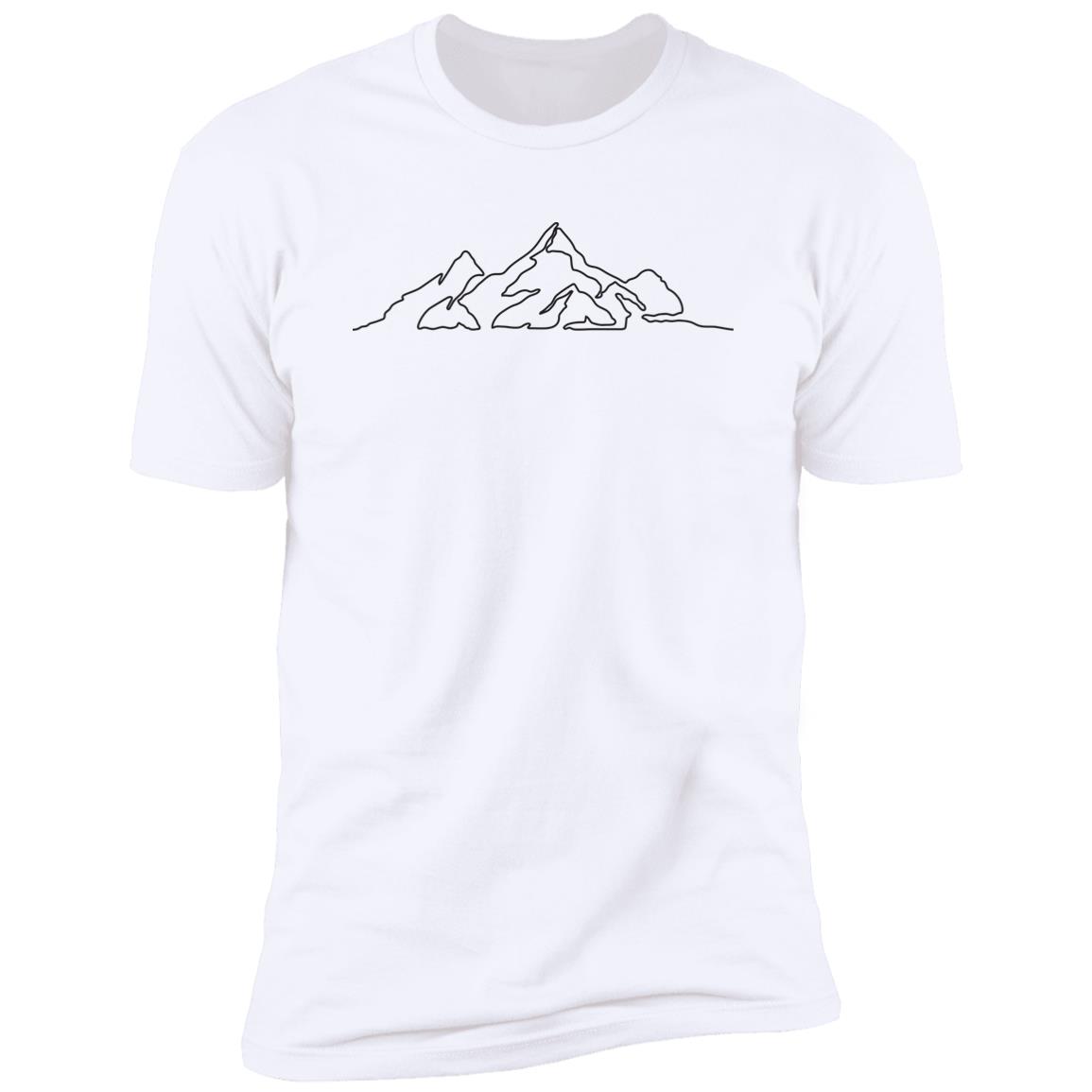 mountain line art black Premium Short Sleeve T-Shirt - Image 3
