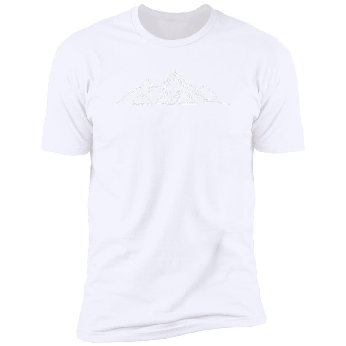 mountain line art white Premium Short Sleeve T-Shirt - Image 3