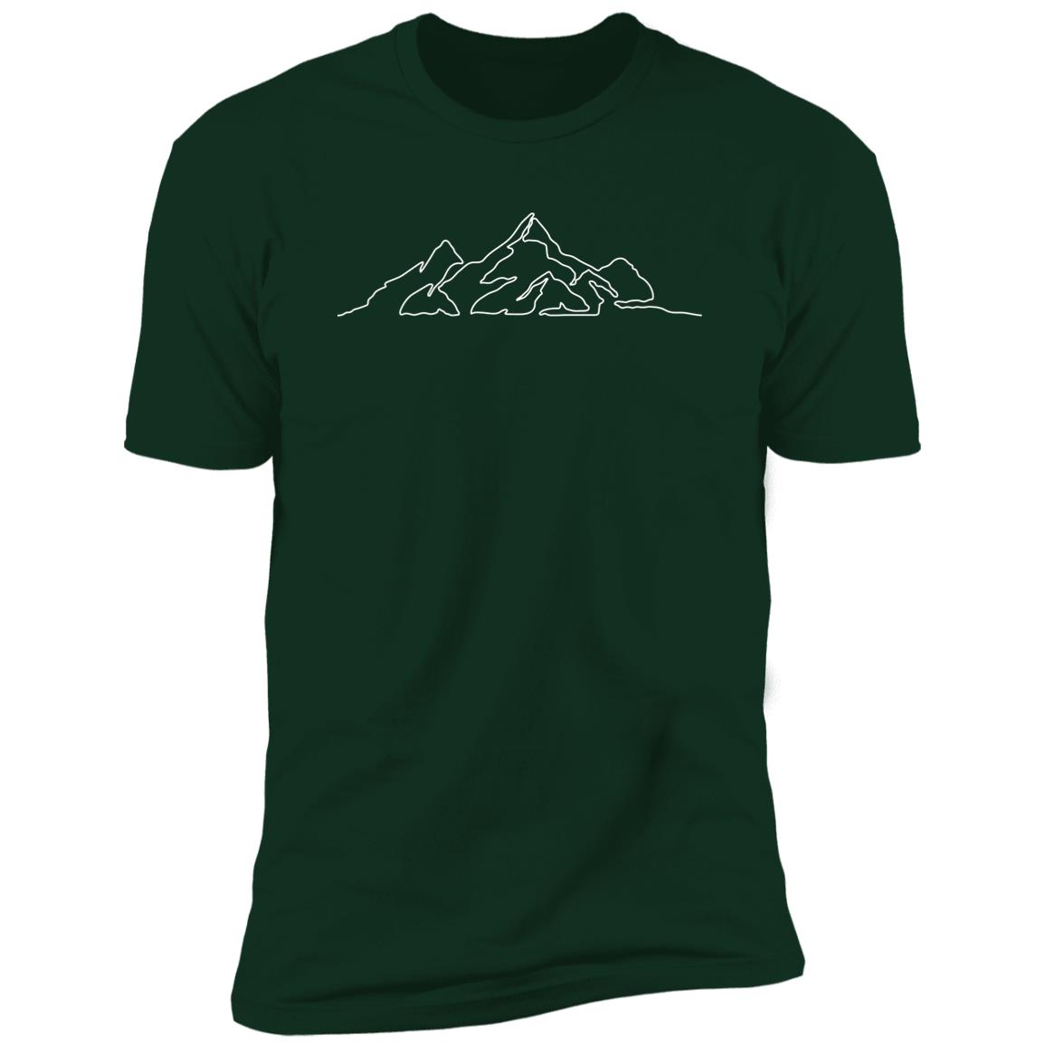 mountain line art white Premium Short Sleeve T-Shirt - Image 6