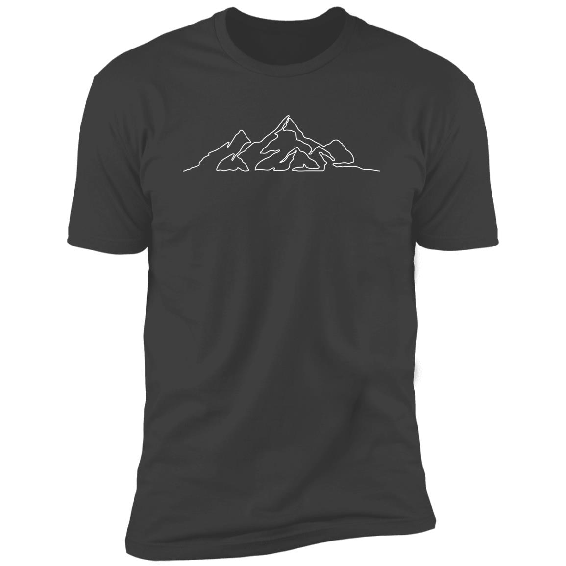 mountain line art white Premium Short Sleeve T-Shirt - Image 8
