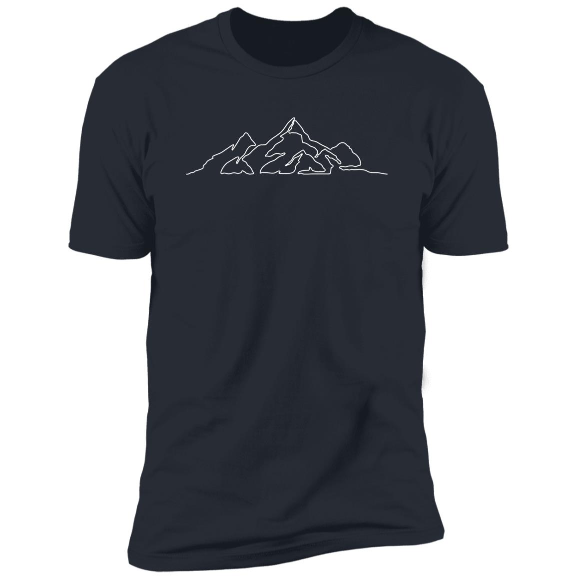 mountain line art white Premium Short Sleeve T-Shirt - Image 9