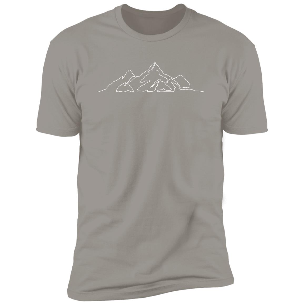 mountain line art white Premium Short Sleeve T-Shirt - Image 10
