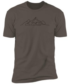 Alternative view of mountain line art black Premium Short Sleeve T-Shirt