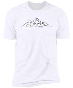 mountain line art black Premium Short Sleeve T-Shirt