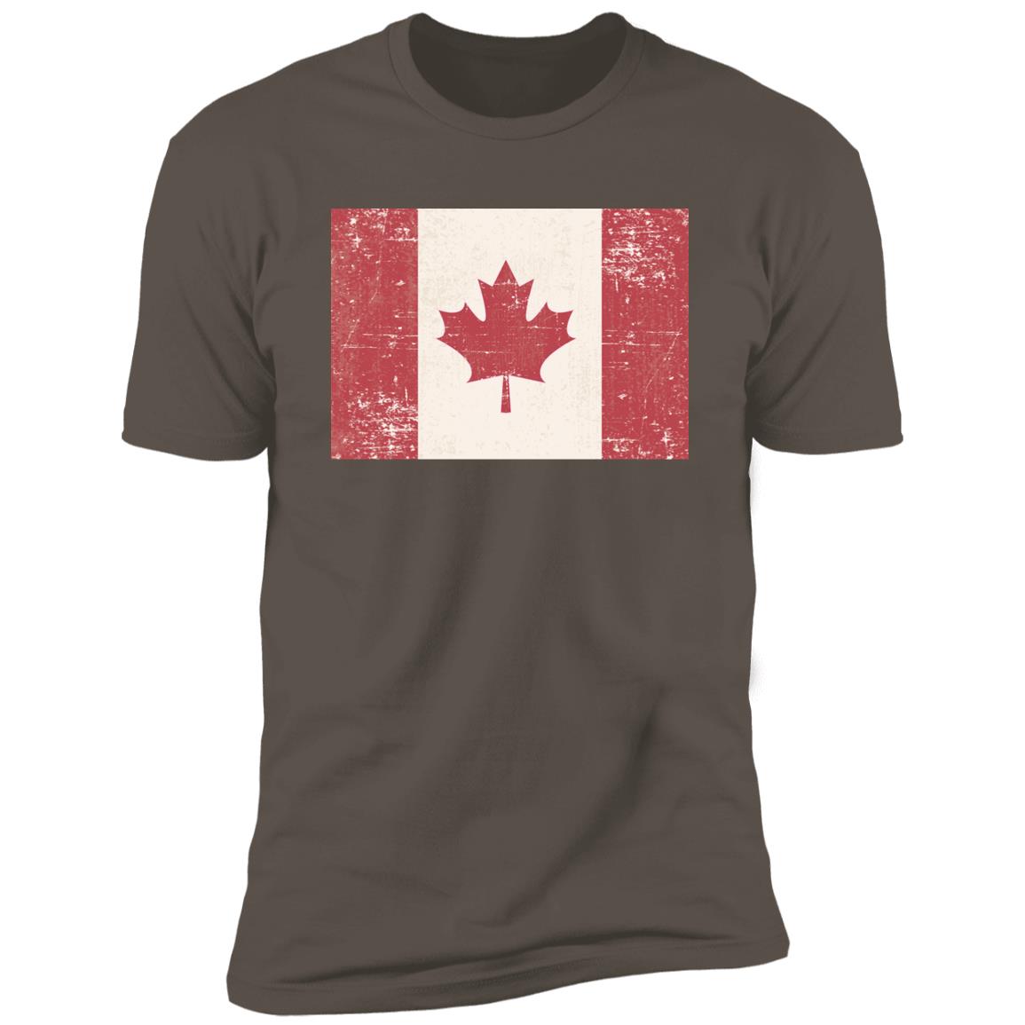 Old Grunge Flag of Canada Premium Short Sleeve T-Shirt - Image 2