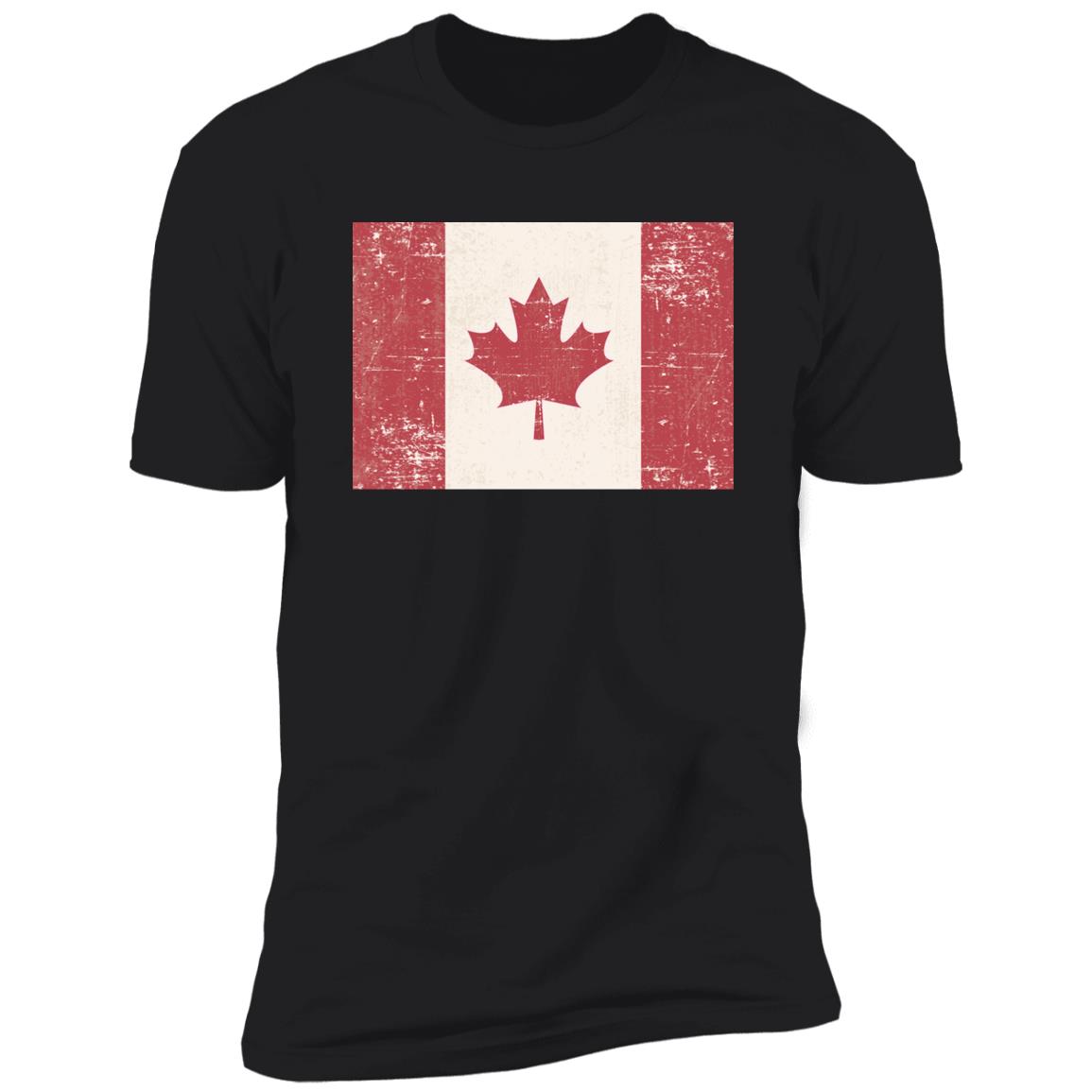 Old Grunge Flag of Canada Premium Short Sleeve T-Shirt - Image 4
