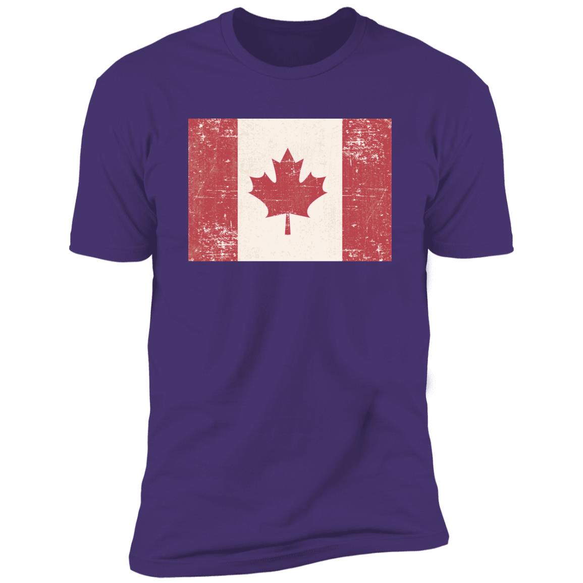 Old Grunge Flag of Canada Premium Short Sleeve T-Shirt - Image 13