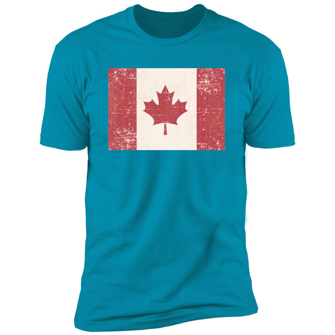 Old Grunge Flag of Canada Premium Short Sleeve T-Shirt - Image 14