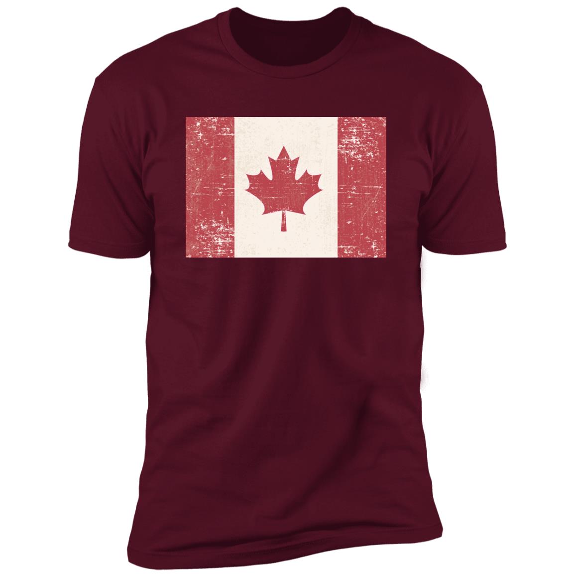 Old Grunge Flag of Canada Premium Short Sleeve T-Shirt - Image 5