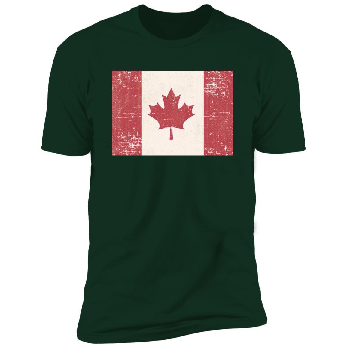 Old Grunge Flag of Canada Premium Short Sleeve T-Shirt - Image 6
