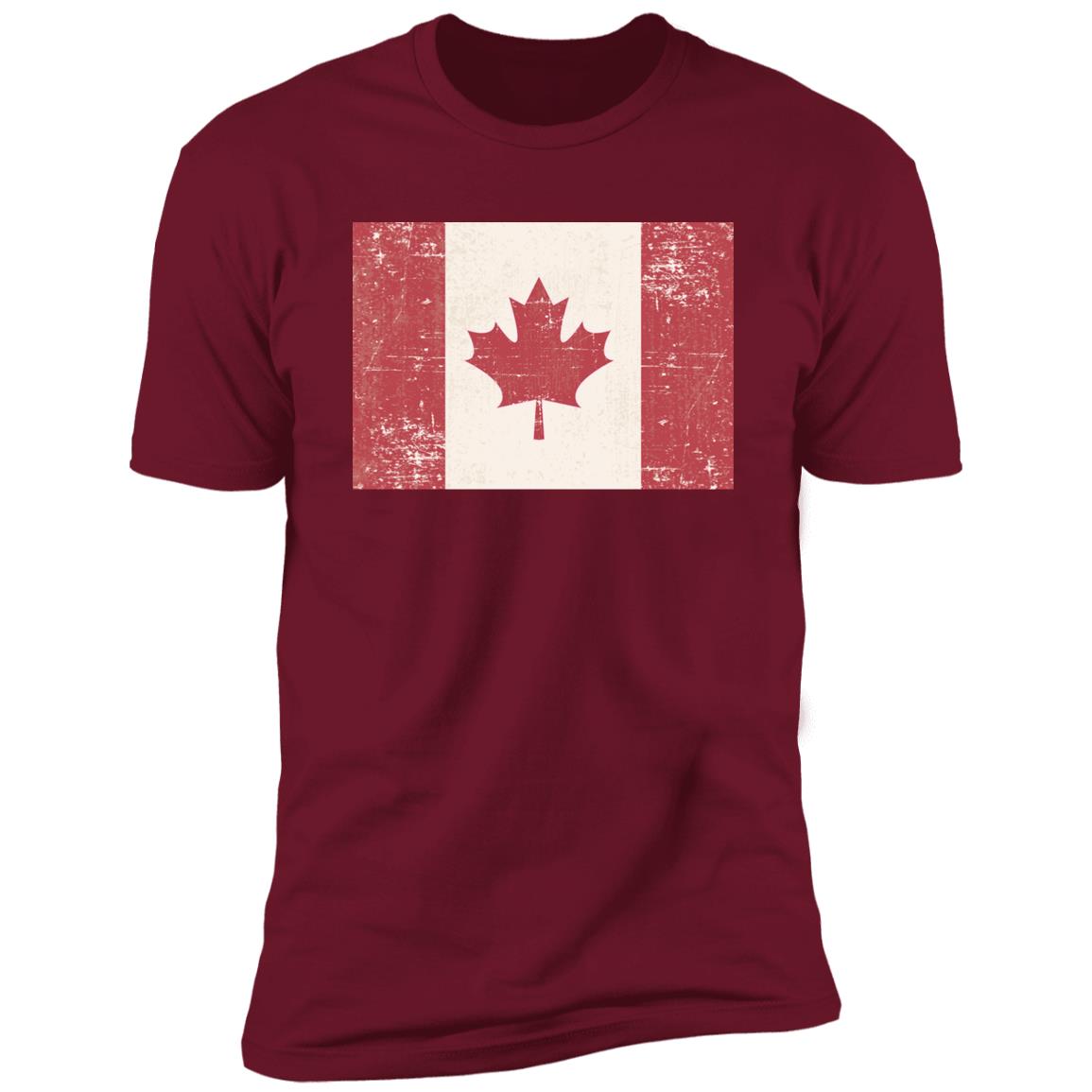 Old Grunge Flag of Canada Premium Short Sleeve T-Shirt - Image 7