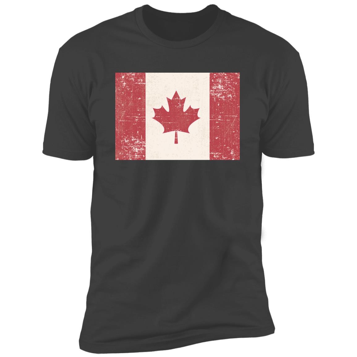 Old Grunge Flag of Canada Premium Short Sleeve T-Shirt - Image 8