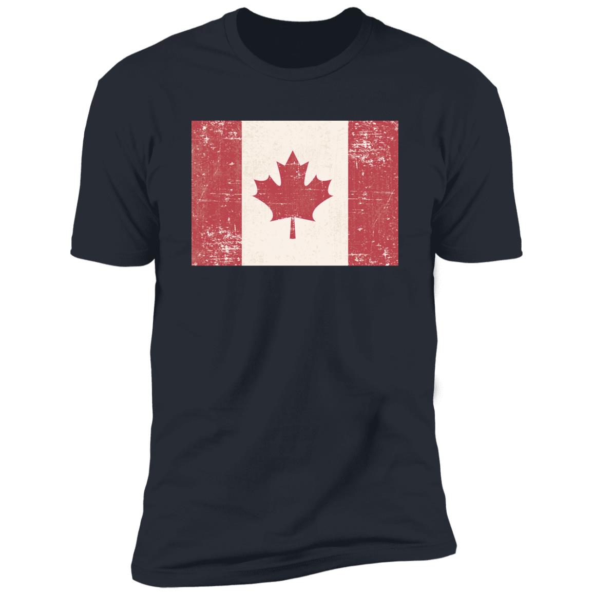 Old Grunge Flag of Canada Premium Short Sleeve T-Shirt - Image 9