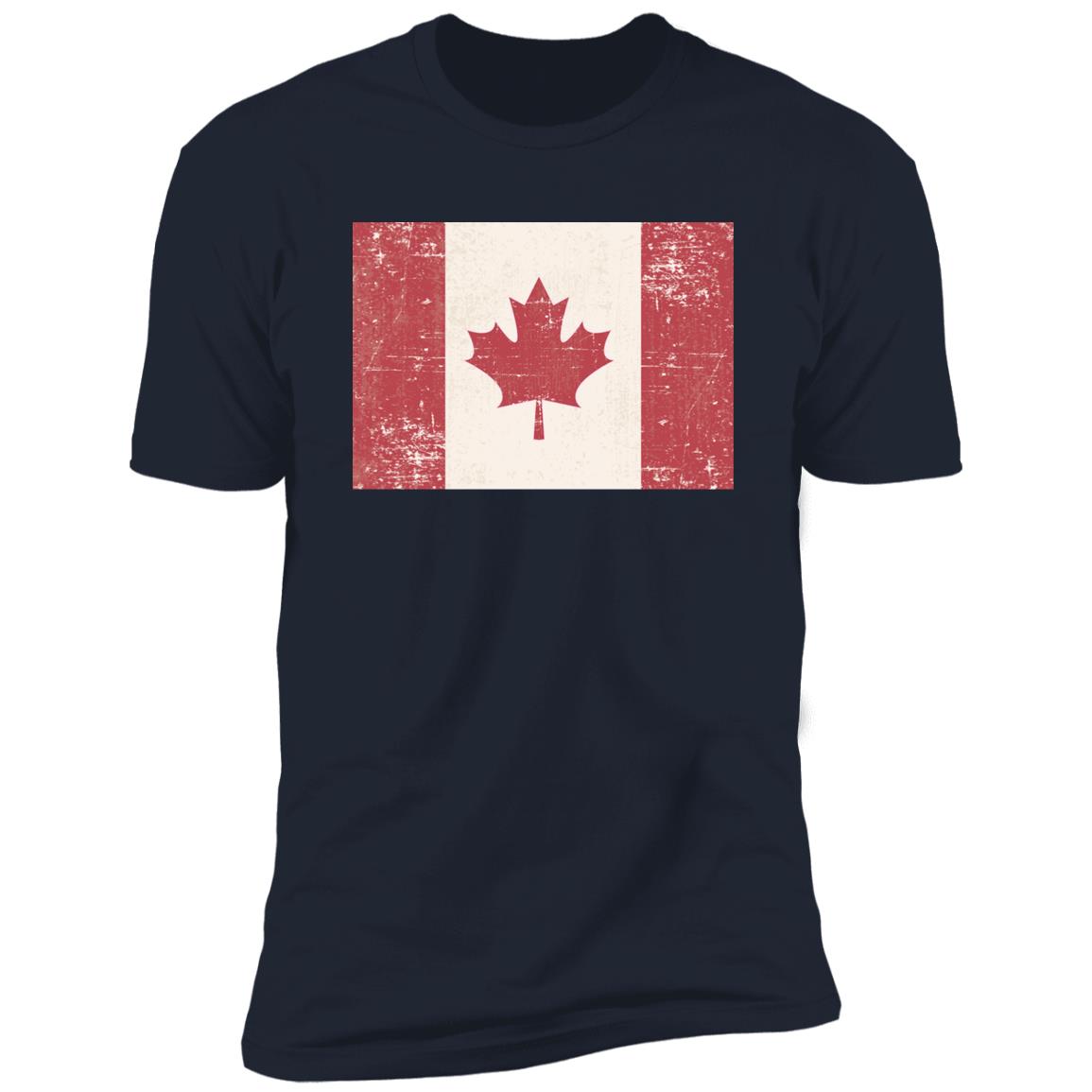Old Grunge Flag of Canada Premium Short Sleeve T-Shirt - Image 11