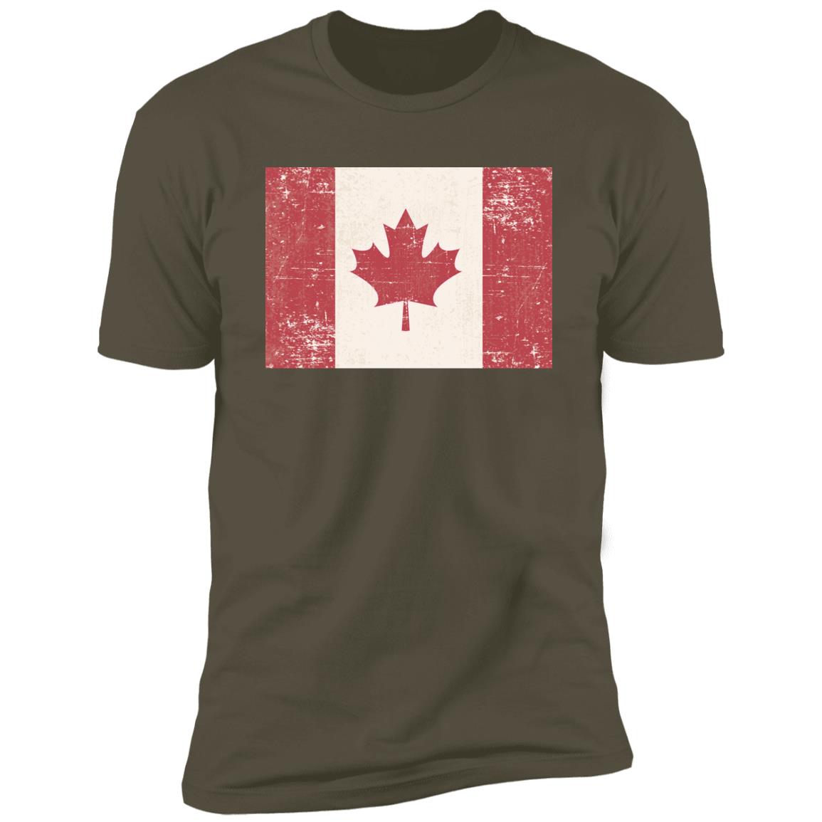 Old Grunge Flag of Canada Premium Short Sleeve T-Shirt - Image 12