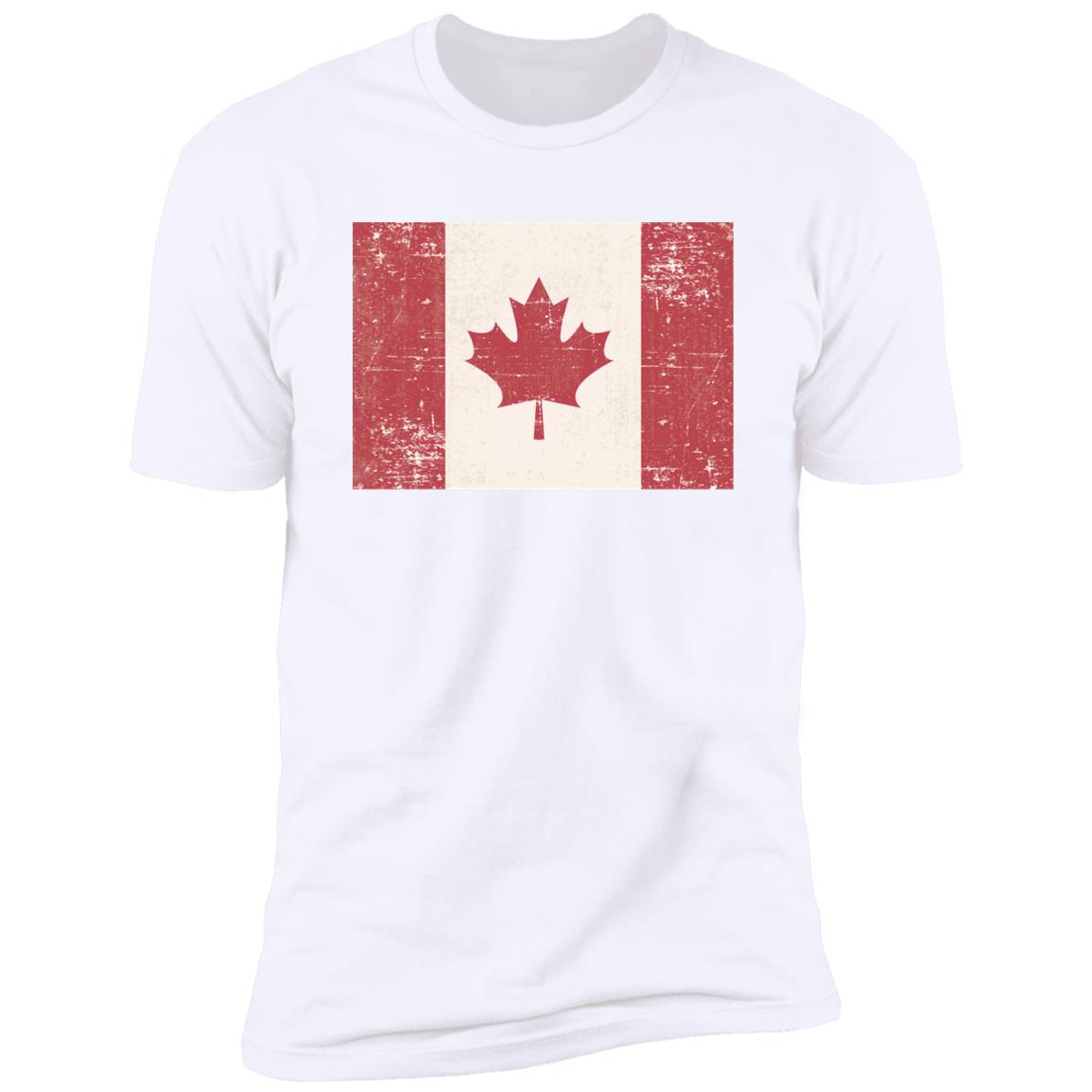 Old Grunge Flag of Canada Premium Short Sleeve T-Shirt - Image 3