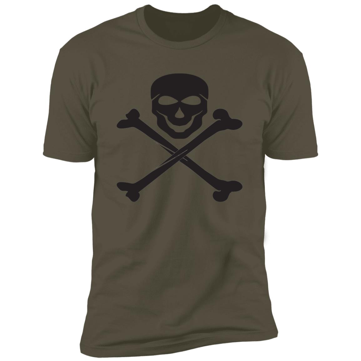 skull cross bones Premium Short Sleeve T-Shirt - Image 12